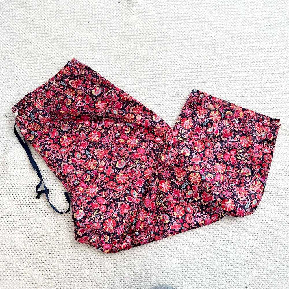 Cacique Plus High Rise Wide Leg Hot Pink Floral Satin Print Pajama Pants 26/28 - Picture 8 of 9